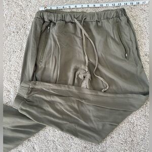 Sundance Olive Green Rayon Jogger Pants Zip Pockets Size Small